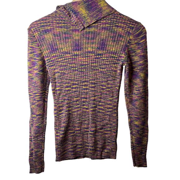 Sundance Multicolored Marled Ribbed Knit Turtleneck Sweater - Picture 5 of 6
